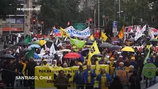 Protesters in Chile demand an end to private pension funds