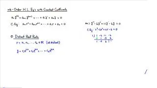 Homogeneous Linear Equations with Constant Coefficients: Case 1 (Distinct Real Roots)