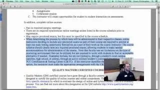 eLearning Course Expectations and Test Proctoring Wording