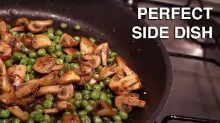 РЕЦЕПТ ГАРНИРА ИЗ ЖАРЕНОГО ГОРОХА И ГРИБЫ