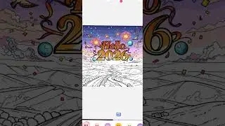 Relaxing Digital Coloring 🎆 Hello 2026 | Satisfying Art & Calm Vibes #2026
