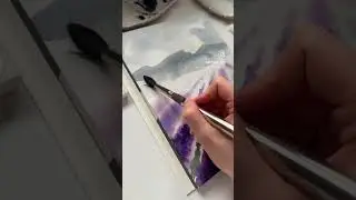 How to paint a lavender field with watercolor - painting tutorial #art #watercolor #painting