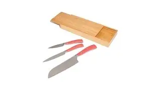 Lorena Garcia 3pc Forged Knife Set with Bamboo Box