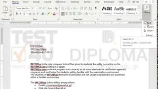 Find, the word PHP, using the dialog window Find.