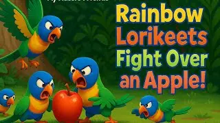 Rainbow Lorikeets Go Wild Over One Apple! | Funny Backyard Bird Fight