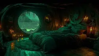 🌩️ Pirate Voyage Through the Tempest | Rain, Thunder & Creaking Wood Cabin Ambience ASMR