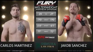 Fury FC 110 Prelims - Carlos Martinez VS Jakob Sanchez