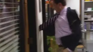 Andy Punches Wall - The Office - Jim's Cell Phone Prank on Andy [short]