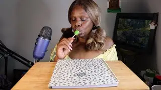 2025 Page Turning Calendar Journal Planner ASMR Eating Sounds (Green Apple Treat)