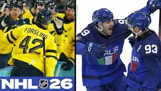 Обзор матча Италия &mdash; Швеция &mdash; комментарии к серии буллитов в NHL 26, эпизод 6