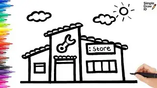 How To Draw Tools Store Easy For Kids - Drawing and Coloring Tools Store Step by step 