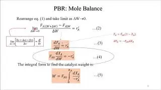 4 Packed Bed Reactor:  MOLE BALANCE