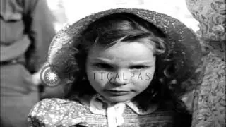 US soldiers guard Mrs. Emmy Goering and her daughter Edda at  Kesselring's Headqu...HD Stock Footage