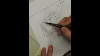 Cross contour lines on a cube in one point perspective