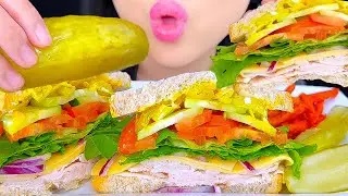 ASMR MUKBANG | Pickles & Turkey Sandwich | Eating Sounds | ASMR Phan