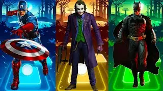 Tiles Hop EDM Rush | Batman VS Joker VS Captain America