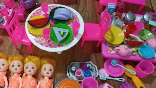 10 Minutes Satisfying with Unboxing Barbie Doll Pink Kitchen Play set | Toys Review | ASMR 