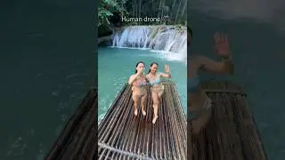 Human drone in Cambugahay Falls Siquijor Island, Philippines #travel #cambugahayfalls #