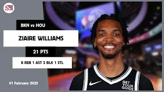 ZIAIRE WILLIAMS 21 PTS vs HOU 01 Feb 24-25 BKN Highlights