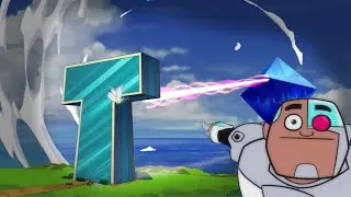 Ramiel Destroys Teen Titans Go Tower - neon genesis evangelion