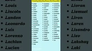 Trending Baby Boy Names Starting With L 👦 🌎 #shorts #shortvideo #boynames #trending #viralshorts
