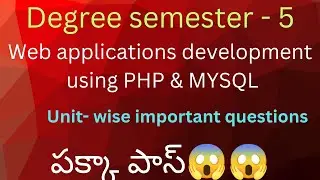 Web applications development using PHP & MYSQL unit-wise important questions major and minor