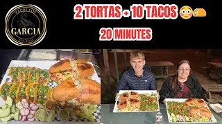 CAN WE SURVIVE 2 GIANT TORTAS + 10 TACOS IN 20 MINUTES? 😳🌮⏱️