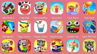 Runner Coasters, Zombie Tsunami, Hide Ball, Subway Surfers, Bowmasters, Hill Climb racing 2