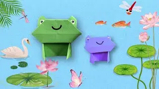 Super cute simple origami frog | origami frog easy | origami frog for kids | origami frog simple