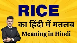 Rice का मतलब हिंदी में | Rice Meaning in Hindi | Word Meaning Explained