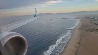 Alaska Airlines Boeing 737-9Max approach and landing at Los Angeles Runway 06R {KLAX/LAX}