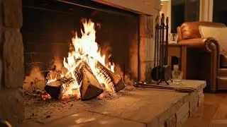 Warm Fireplace Ambience 🔥 Relaxing Fire Sounds for Sleeping, Study & Stress Relief