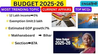Budget current affairs👉| Budget 2025👉|MCQs👉| Daily current affairs👉