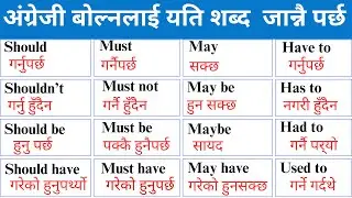 Should, Must, Have to, Can, May &ndash; All Uses Explained in Nepali | Spoken English for Beginners