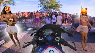 S1000 RR R0UB0U A CENA NO CARNAVAL DE 2024 NA PRAIA DO RIO DE JANEIRO😍 (parte 2)