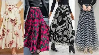 Most Beautiful Top Stylish Casual Long Floral Skirt Outfit For Ladies&Girls