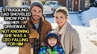 Struggling Dad Shoveled Snow For Her Driveway, Not Knowing She Was A CEO Falling For Him