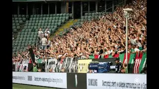 Doping kibiców Legii na meczu z Banikiem Ostrawa w Warszawie