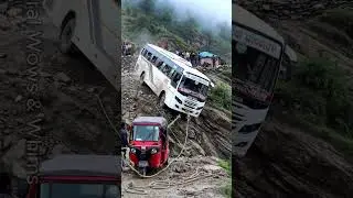 Tuk Tuk Hero! Pulling a Bus from the Edge of a Deadly Cliff #Shorts #Rescue #viralvideo