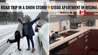 Snowy road trip to Saskatoon🇨🇦| Affordable luxury apartment in Regina