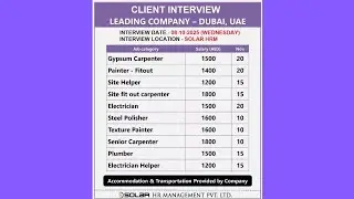 Client interview for Dubai, UAE 🇦🇪 | carpenter, helper, painter etc | #work #job #interview 