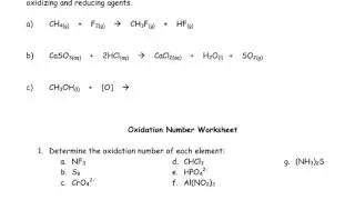Oxidation Numbers