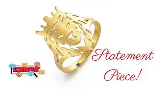 Rule with Majesty: Lion King Crown Stainless Steel Adjustable Finger Ring for Boys!