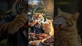 The Adventures of Chef Cat: From Farm Life to Biker Vibes! 🐈&zwj;⬛🐐🍔 #aianimation #cat #funnycats
