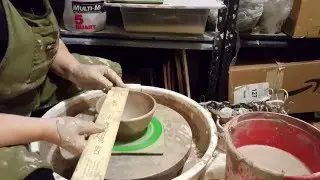 Throwing Bowls of a Certain Size Using a Shrink Ruler