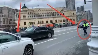 Look!!! Putin Motorcade  emergency situation - VIP convoy