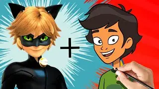 Смешивание мультяшных персонажей: Скотт + Кот Нуар = ? 🤯🤯🤯