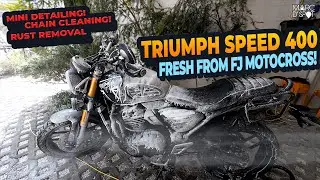 TRIUMPH SPEED 400 BIKE WASH | DIY DETAILING | DJI OSMO ACTION 4