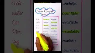Countable and Uncountable nouns || #noun #countable #grammar #education #shorts