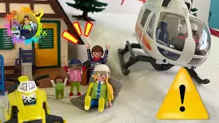 Playmobil Familie Schmidt – Sturz im Skigebiet ❄️🚁 Die Bergrettung kommt mit dem Hubschrauber!